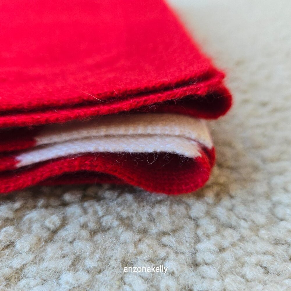 NWOT Talbots Cashmere Scarf Red & White Striped - Picture 11 of 13